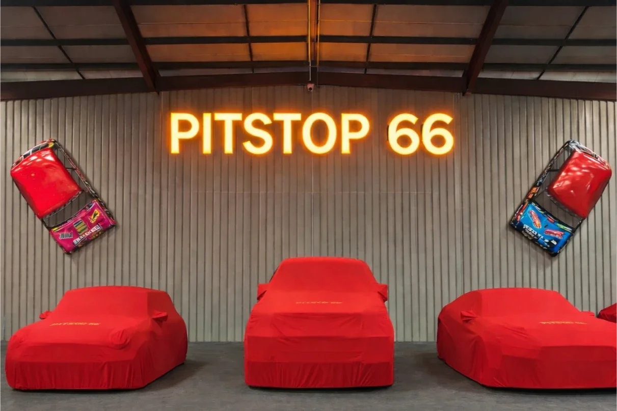 Supercar storage Manchester facility at Pitstop 66 with covered vehicles