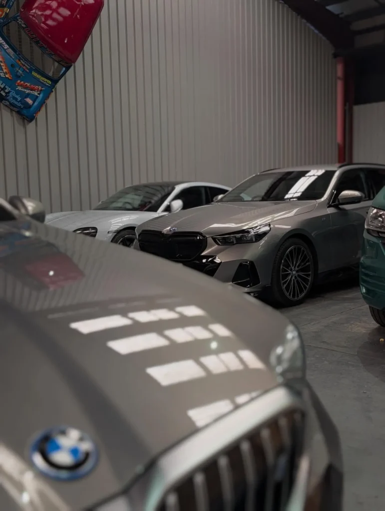 Cars parked in car storage