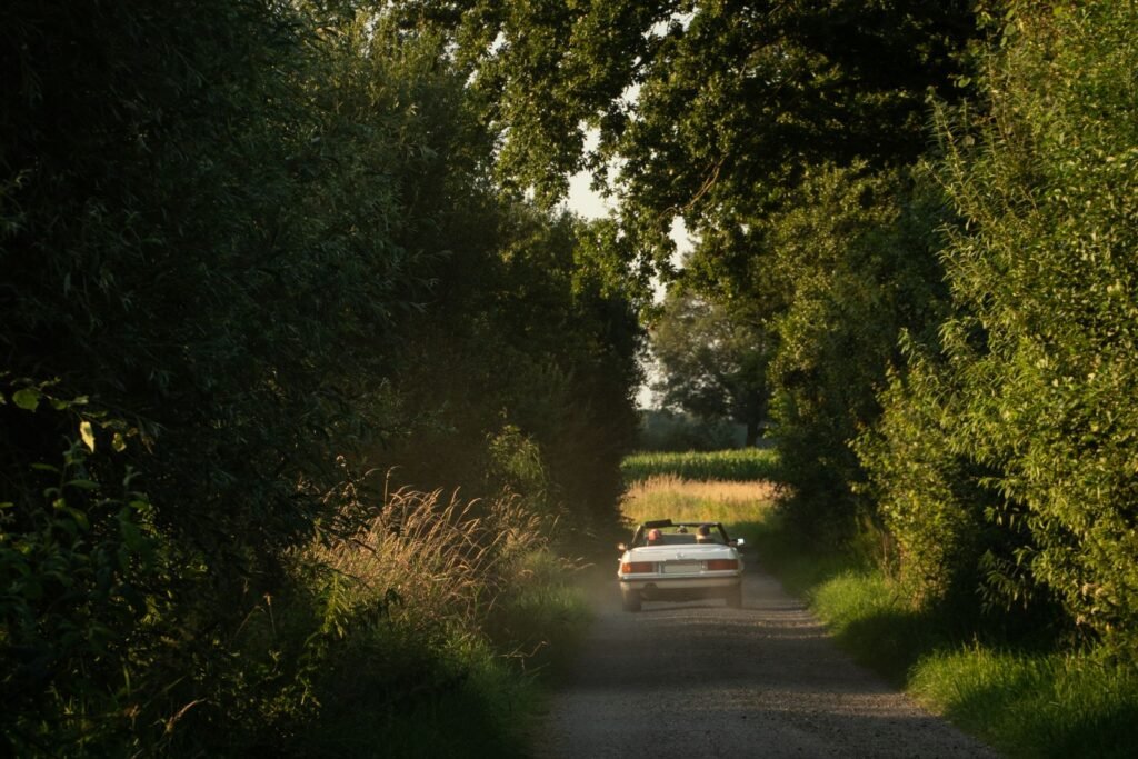 Taking a car off SORN: a classic car back on a country lane